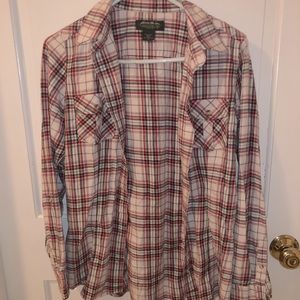 {Eddie Bauer} Unisex Lightweight Flannel Button Down Shirt